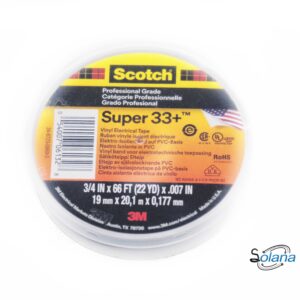 Tape eléctrica 3M Scotch Super 33+ (3/4" x 66') | Código 389
