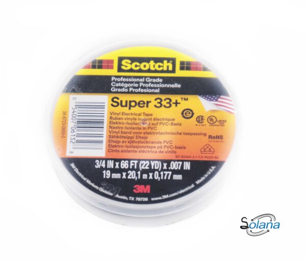 Tape eléctrica 3M Scotch Super 33+ (3/4" x 66') | Código 389